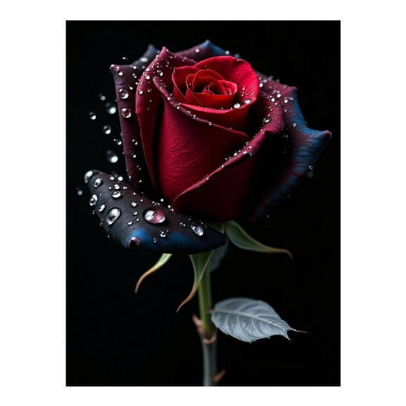 Diamond Art Kit for Adults, Rose Black Red Print No.56 Diamond Painting for Adults Beginners, 5D DIY Diamond Art Painting Kits, Colorful Diamond Painting Craft for Home Decor 12x16