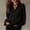 *Black, variant on ClodeEU Women's Satin Button Down Blouse, Long Sleeve V Neck Work Shirt with Cuffed Sleeves Beige,Women's Plus L