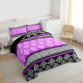 thumbnail image 3 of Feelyou Purple Damask Women Queen Comforter Set, Southwestern Bedding Comforter Set, 3pcs, 3 of 8