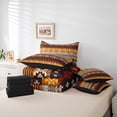 thumbnail image 6 of Feelyou Western Boho Aztec Twin Bedding Sets 7-Piece for Teens, Orange Tribal Square Bedding Comforter Set, Vintage Fashion Style Reversible Sheet Sets, Breathable Home Decor, 6 of 8
