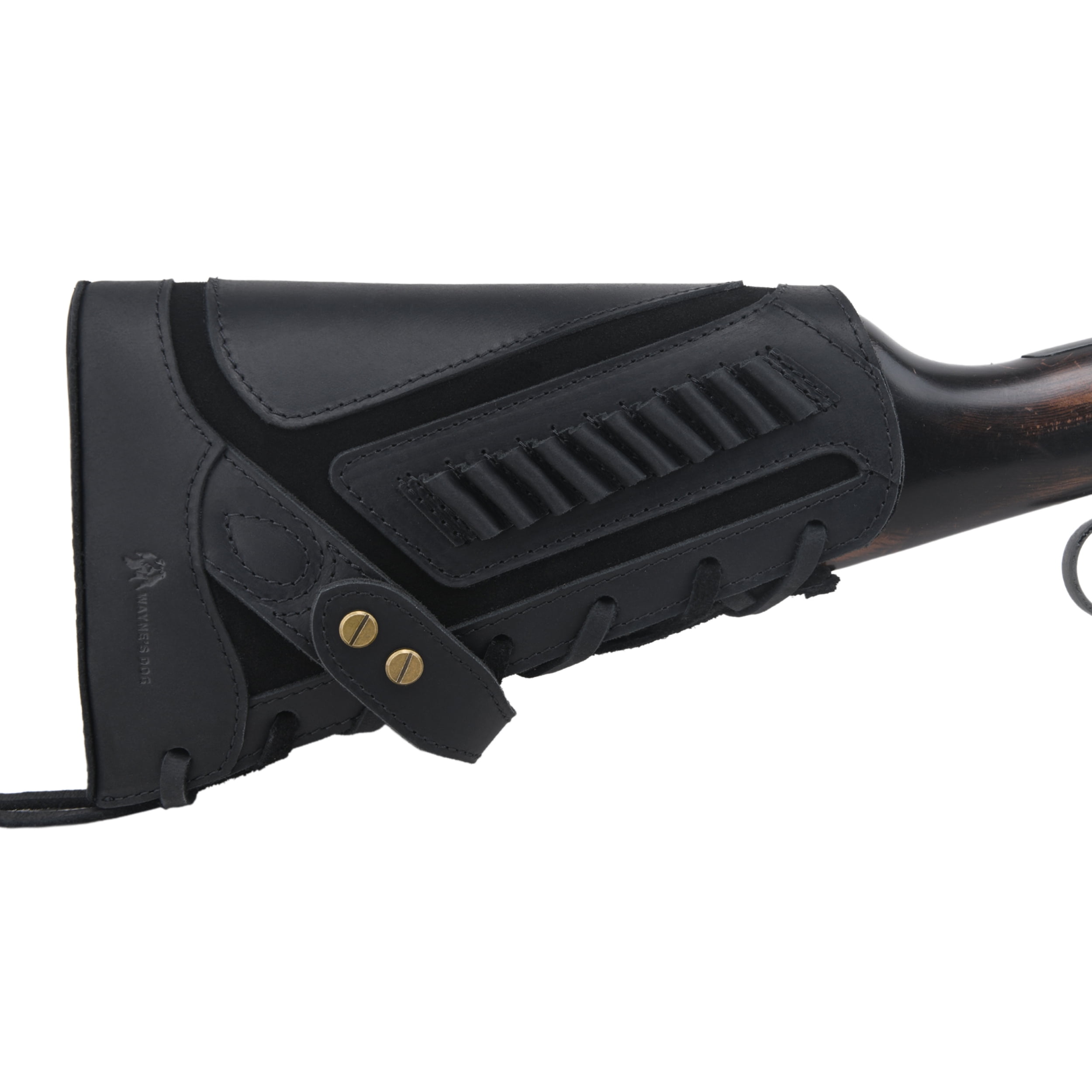 WAYNE'S DOG No-Drill Leather Rifle Buttstock Gun Cheek Rest for .22LR .22MAG .17HMR