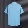 thumbnail image 6 of Taqqpue Linen Shirts for Men Short Sleeve Button Down Blouse Tos Casual Summer Beach Solid Color Tees with Pockets, 6 of 7
