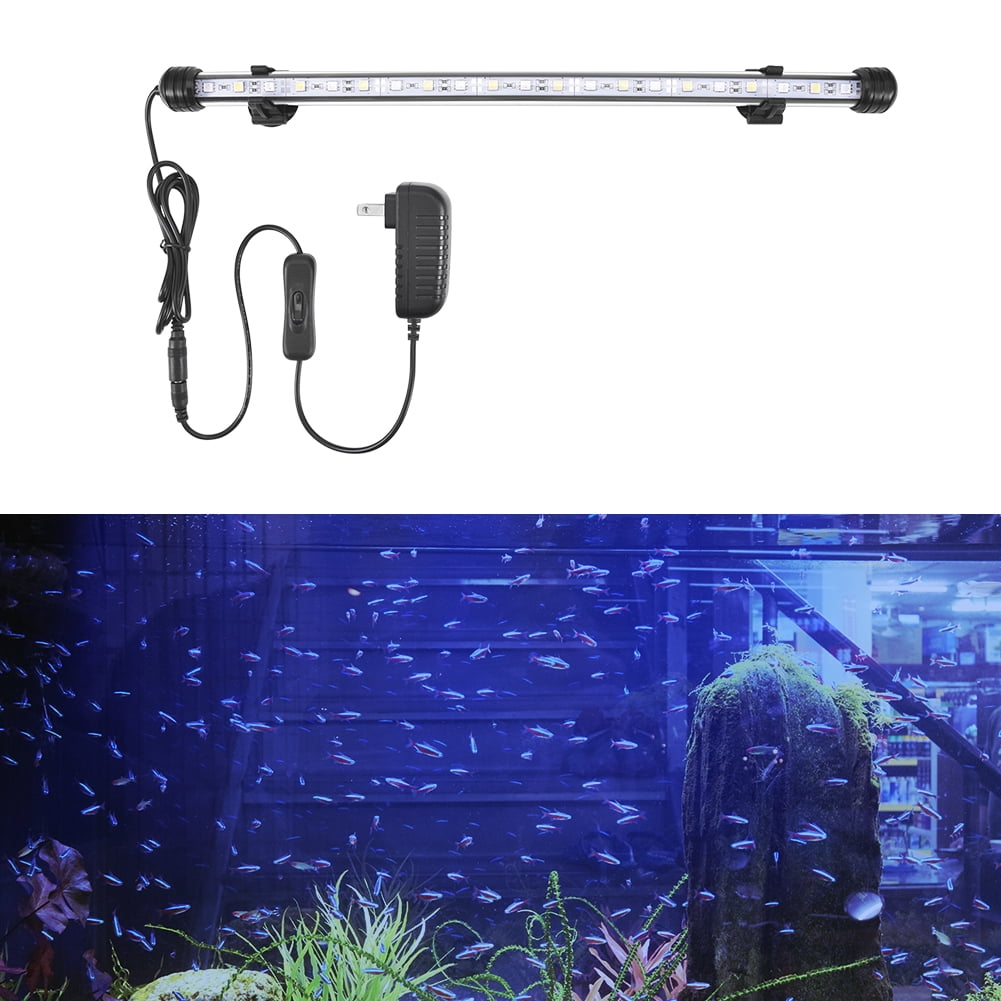 Reactionnx Aquarium Light, Blue and White Light Fish Tank Light Submersible Underwater Crystal
