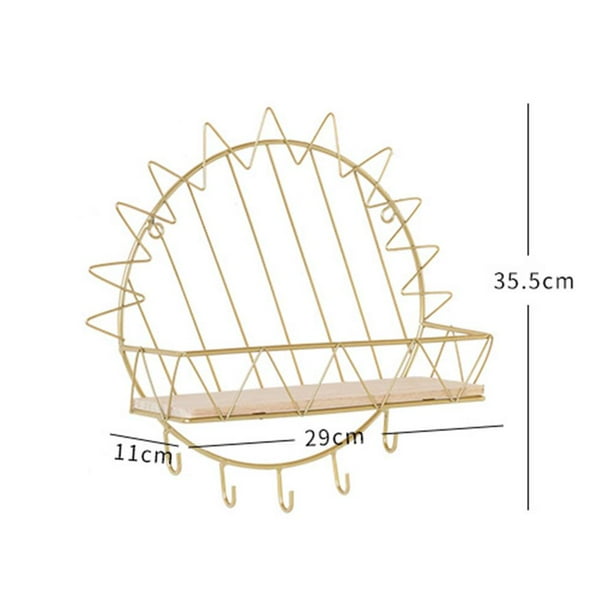 Estante De Almacenamiento Para Colgar En La Pared, Estante De Exhibición De Arte Del Hierro, Marco Decorativo Para Sala De Estar, Soporte Para Llaves Para Oficina, Accesorio Para El Hogar seitruly HA023106-00