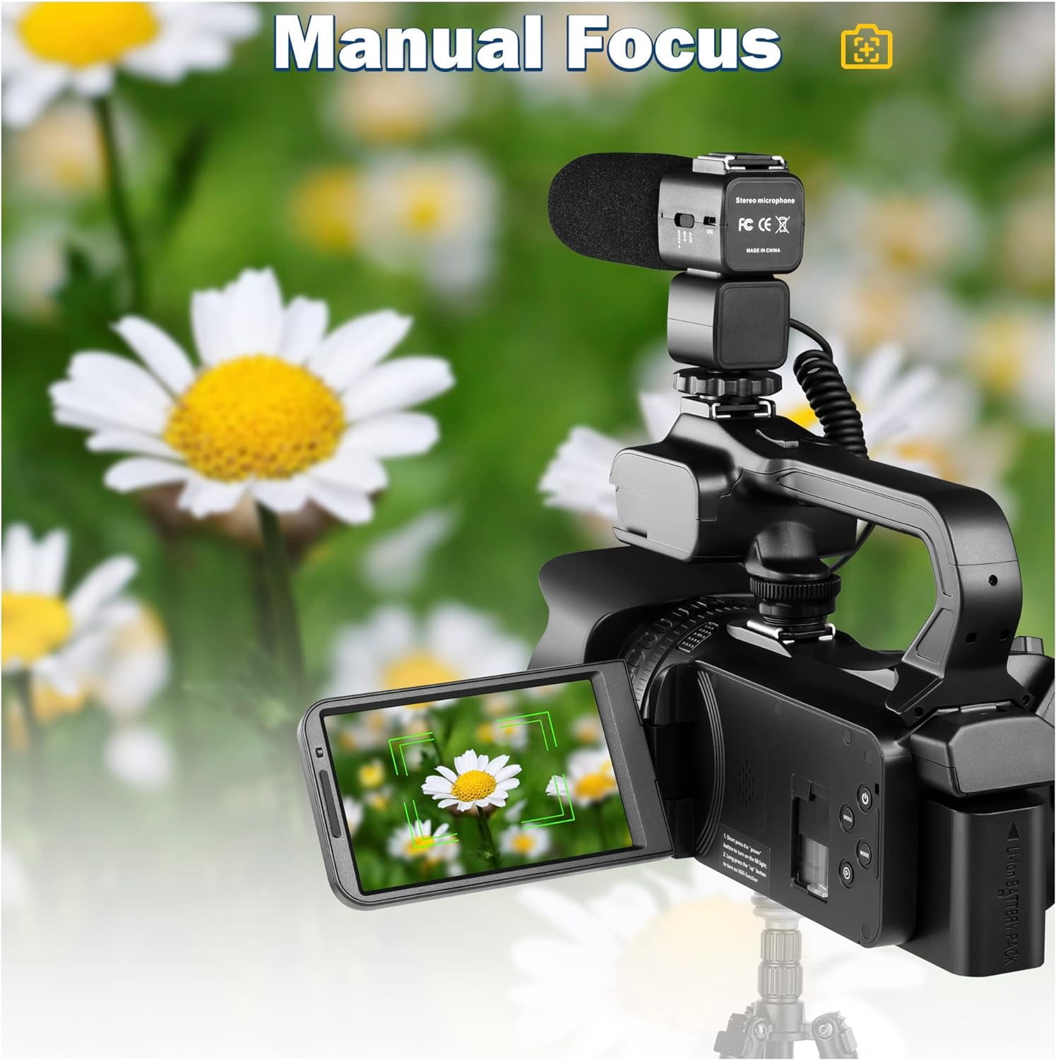 4k Video Camera Camcorder with 18X Digital Zoom,64MP Vlogging Camera for YouTube,4.0-inch Rotating Touchscreen,64GB SD Card,Microphone,Remote Control,Durable Battery(Black)