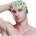 thumbnail image 3 of FYBTO Swimming Cap Cartoon Funny Dinosaurs Trees Unisex Adult FYBTO Polyester, 3 of 4