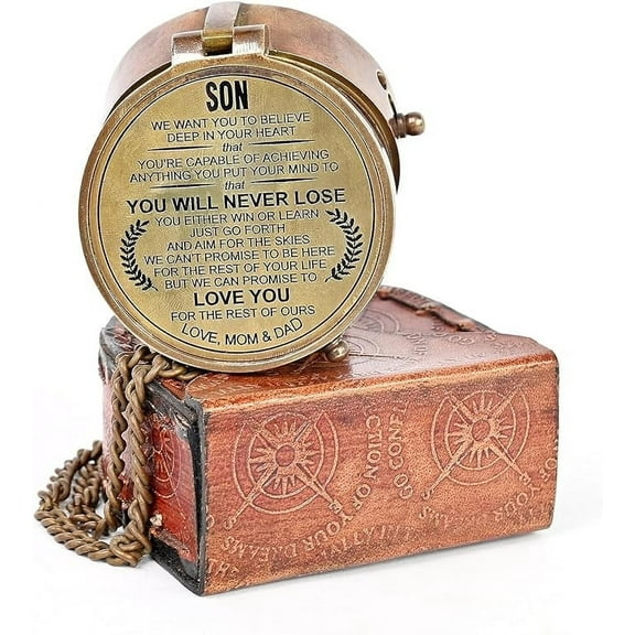 Indian Nautical Instruments Engraved Compass, Customized Brass Compass for Anniversary, Birthday, Graduation Day, Confirmation Gift, Valentine Gift, Parting Gift, Sailor Gift