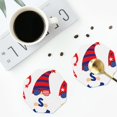 thumbnail image 4 of Naloa 4th of July Gnomes Leather Coasters for Drinks, Durable Drink Coasters 4 Set for Tabletop Protection, Luxurious Home Décor and Housewarming Gift ( {designName})Octagon, 4 of 6