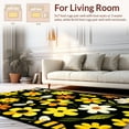 thumbnail image 2 of Flatwoven High Traffic Area Rug, Charming Bee Floral Arrangement, Non Slip, Stain Resistant, Washable Area Rugs for Living Room, Bedroom(Yellow, 4X6), 2 of 7