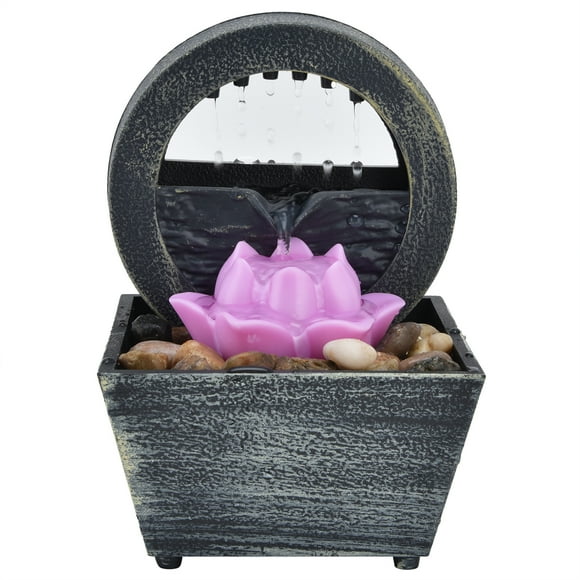 Fuente de mesa USB, fuente de mesa con flores de plástico USB de 3 V, fuente de mesa LED de respuesta rápida