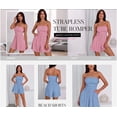 thumbnail image 4 of BTFBM Womens Romper Spring Summer Strapless Tube Tops Beach Vacation Clothes Boho Loose Shorts Jumpsuits Pockets, 4 of 9