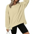 thumbnail image 5 of Timegard Sweatshirts for Women Fall Casual Loose Comfy Pullover Long Sleeve Crewneck Tops Solid Color, 5 of 8
