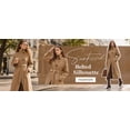 thumbnail image 5 of Women's Wool Blend Long Pea Coats Oversized Stand Collar Winter Overcoat with Belt, 5 of 7