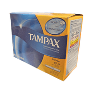 Tampax Cardboard Tampons Super Plus Absorbency, Anti-Slip Grip, LeakGuard Skirt, Unscented, 40 Count