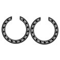 thumbnail image 1 of 2X Sound Hole Decal Sticker for Acoustic Classical Guitar Parts Black+Silver, 1 of 8