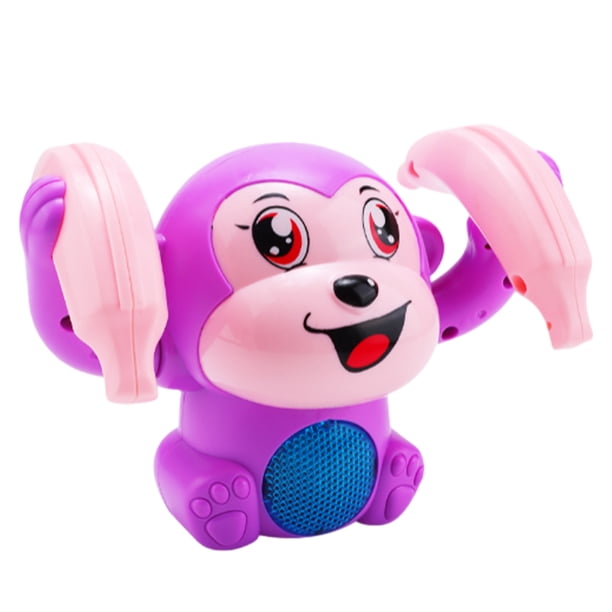 Vogacara Juguete educativo plástico del mono con el brazo giratorio de 360° y los juguetes activos del juguete del bebé de los bebés de la Videojuegos portátiles púrpura Con bateria
