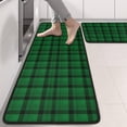 thumbnail image 2 of Kitchen Rugs Sets Of 2,Green Black Checkerboard Checkered Pattern Anti Fatigue Kitchen Mat Rugs Non Slip Washable,Decorative Kitchen Floor Mats for Kitchen,Sink,Laundry,17"x47"+17"x47", 2 of 5