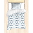 thumbnail image 1 of Blue and White Twin Size Duvet Cover Set, Vintage Rhombus Design with Star Filled Background in Blue Shades, Decorative 2 Piece Bedding Set with 1 Pillow Sham, Pale Blue and Ivory, by Ambesonne, 1 of 3