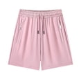thumbnail image 4 of Gpoecd Cargo Shorts Women Summer Casual Waist Outdoor Beach Shorts with Zipper Pockets for Running and Travel Sweatpant Shorts Light Pink,XXL, 4 of 4