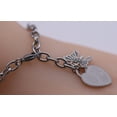 thumbnail image 2 of Stainless Steel Bracelet with Butterfly Charm  and Engraved Initials on Heart (Silver), 2 of 7