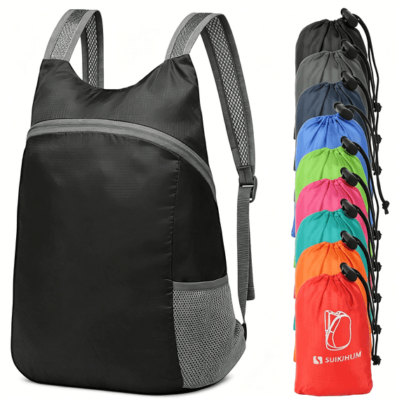 GASTROPOD 20L Ultra Hiking-Daypack Lightweight Foldable Travel Packable Backpack for Camping Cycling Outdoor,Black