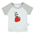 thumbnail image 2 of iDzn I'd Pick You Strawberry Funny T shirt For Baby, Newborn Babies T-shirts, Infant Tops, 0-24M Kids Graphic Tees Clothing (Short Gray Raglan T-shirt, 0-6 Months), 2 of 5