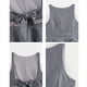 thumbnail image 5 of Camiseta Sin Mangas con Lazo en la Espalda y Falda A la Cintura para Mujer Gris S, 5 of 9