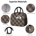 thumbnail image 4 of Brown and Black Checkered Pattern Insulated Leakproof Lunch Box for Work, Lunch Bag for Women Men, Loncheras Para Mujer for Beach Travel Picnic Camping, 4 of 6