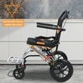 thumbnail image 5 of Lightweight Foldable Transport Wheelchair for Adults, 15.75 Inch Wide Seat Portable Travel Wheelchair with Handbrake, 80KG Capacity Narrow Doorway Wheelchair, 5 of 9