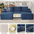 thumbnail image 5 of ODUWA 96" U-Shaped Modular Sectional Sofa with Ottoman,No Assembly Required,Deep Seat Corduroy Cloud Couch for Living Room & Bedroom,Blue, 5 of 9