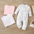 thumbnail image 2 of 3Pcs Infant Baby Girl Cartoon Print Long Sleeve Tousers Bodysuit Set Newborn Casual Romper Clothes 0-18M, 2 of 6