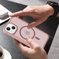 thumbnail image 4 of Allytechgroup Slim Case for iPhone 14, Hard PC Soft TPU Support Wireless Charging Shockproof Magnetic Protctive Case Cover for iPhone 14, Pink, 4 of 5