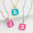 thumbnail image 3 of Personalized Planet Women's Cushion Shape Enamel Initial Necklace, 3 of 4