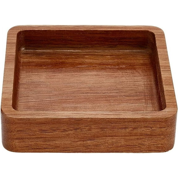 1pc 3.9Inch Round Wood Serving Tray Acacia Wood Decorative Serving Platter Small Charcuterie Board Solid Wood Trays for Cookie Dessert Party Wood Kitchen Platter Tray Cheese Board