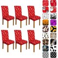 thumbnail image 1 of Merry Christmas Chair Covers for Dining Room Set Of 6, Red Christmas Tree Stretch Dining Chair Cover 6 Pieces, Kitchen Xmas Chair Slipcovers 6 Pack, Removable Seat Protector for Christmas Decor, 1 of 4