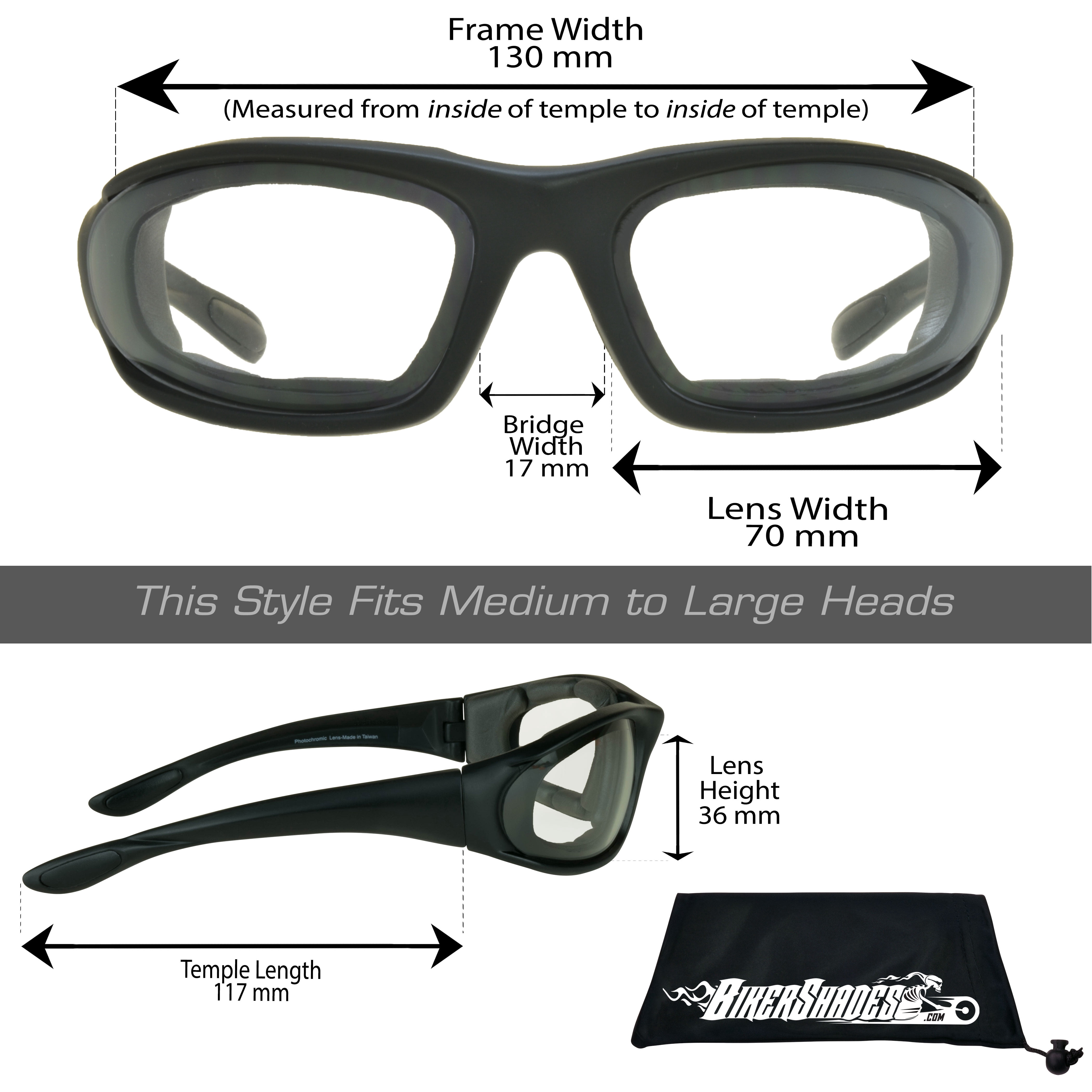 Bikershades Motorcycle Transitional Glasses Men Women Photochromic Day Night Riding