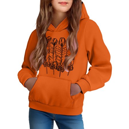 Bnwani Kids Hoodies Girls Long Sleeve Sports Sweatshirt Gradient Pullover