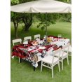 thumbnail image 3 of Outdoor Tablecloth with Umbrella Hole and Zipper, Red Plaid Christmas Rectangle Table Cloth 60x120 Inch Waterproof Tablecloth, Xmas Snowman Truck Tree Balls Picnic Table Cover for Patio Camping, 3 of 7