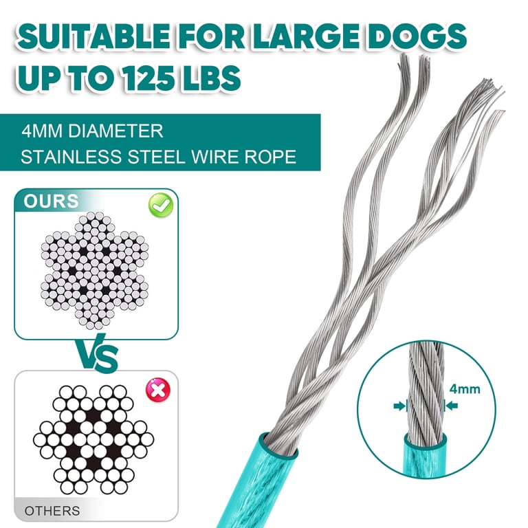 Furggis 50ft Chew-Proof Tie-Out Cable, Large Dogs photo 6