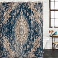 thumbnail image 3 of Navy Blue Boho Waterproof Fabric Shower Curtain,Modern Geometric Abstract Ehtnic Waterproof Fabric Shower Curtain for Bathroom Curtains Bathtubs Hotel Shower Curtains with 12 Hooks Standard 60x72, 3 of 8