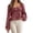 a1tg#-Wine, variant on Plus Size Tops Women Square Neck Embroidered Tunic Blouse Lantern Sleeve Loose Fit Daily Wear Casual Blouse