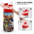 thumbnail image 4 of Insulated Water Bottle Zootopia Stainless Steel Cup with Covered Pop-Up Straw for Kids Pink, 4 of 8