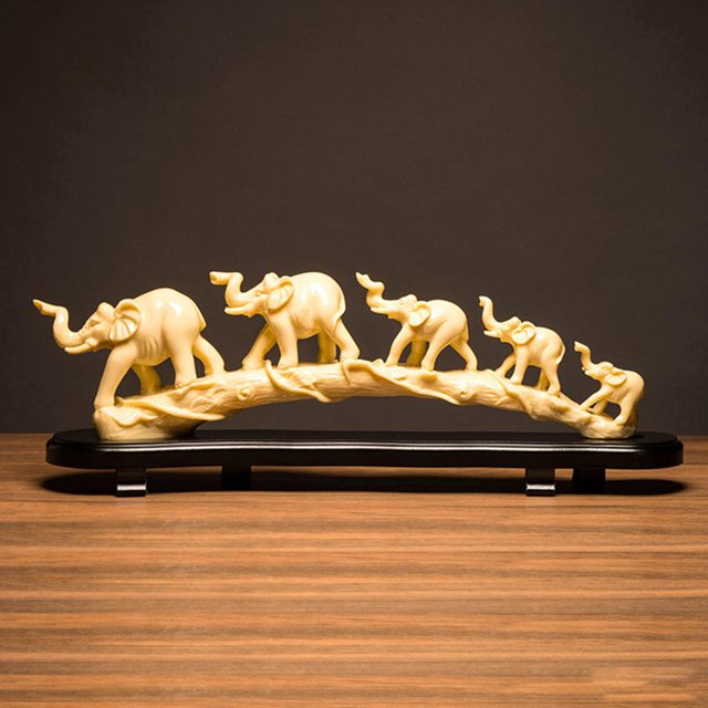 Estatua de animales de escritorio Artesanía de resina decorativa de interior Sala de Estatuilla coleccionable Escultura de coche Baoblaze Estatua de elefante
