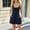 77#Navy, variant on Women Solid Summer Sleeveless Round Neck Pocket Loose Short Playsuits Rompers Jumpsuit