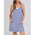 thumbnail image 3 of otnbgsr Women's Casual Summer Tennis Dress Sleeveless V Neck Athletic Mini Dress with Built-In Shorts Striped Vacation Outfit, 3 of 8