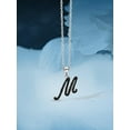 thumbnail image 4 of JewelersClub 1/4 CTW Black Diamond Initial Letter Pendant Necklace for Women | .925 Sterling Silver M Alphabet Monogram Necklaces for Girls | Script Capital Letters | Personalized Jewelry Gift for Her, 4 of 5