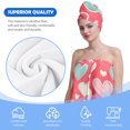 thumbnail image 6 of Colevkie Women 2 Pieces Bath SKirt & Shower Cap Bath Wrap Set Portable Adjustable Beach Towel Hair Drying Cap Quick Drying for Bathroom Sauna Spa Printed Cute Hearts Pattern, 6 of 8