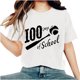 thumbnail image 1 of Camisetas de Cuello de Tripulación de Manga Corta para Mujeres Carta Impresa Camiseta 95% Poliéster 5% Spandex, Manga Corta Cuello Redondo Top Casual para Diario, 1 of 5