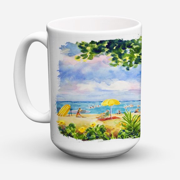 Carolines Treasures 6065CM15 Beach Resort view from the condo Coffee Mug 15 oz 15 ounce multicolor
