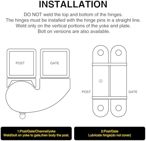 Heavy Duty Gate Hinges 7" with Built-in Roller Bearing Gate Hinges for Large Metal Gates Wooden Gates Up to 1100 Pounds Lubricable Gate Hinge(2PCS)